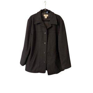 J. Crew Mens Medium Black Wool Blend Coat With Thinsulate Lining